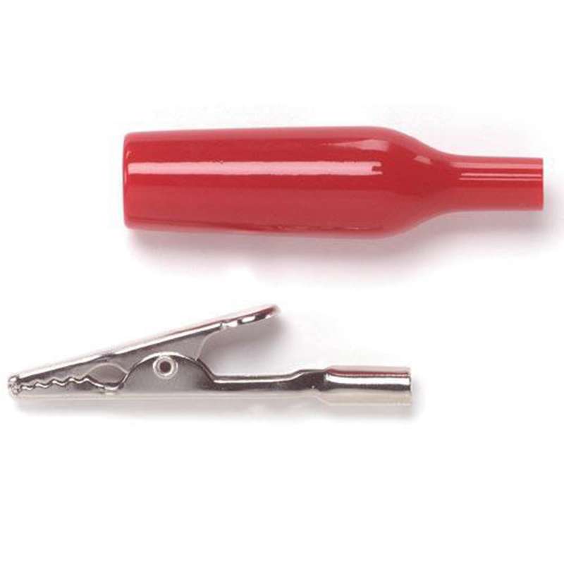 Alligator Clip to Banana Jack with Red Flex Boot, 10 per Pack